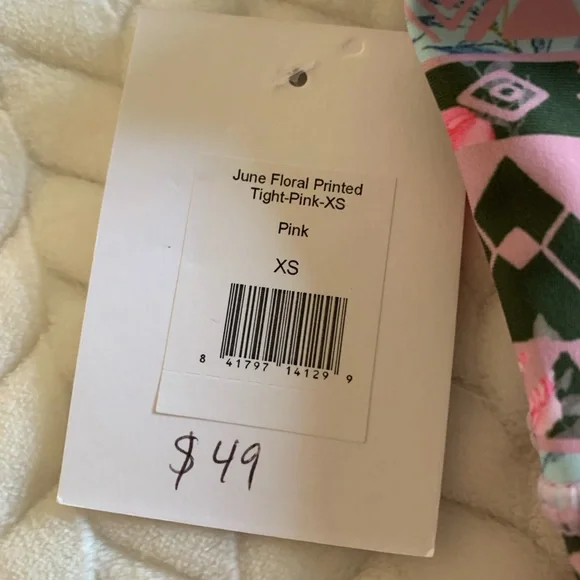 Pure Barre Pink and Black Patterned  Leggings [X Small] - Picture 4 of 4